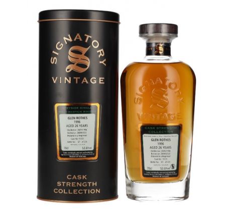 Signatory Vintage Glen Rothes 26 Years Old Cask Strength 1996 53,6% 0,7l (tuba)