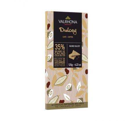 Valrhona tabuľková čokoláda Dulcey Café 120g